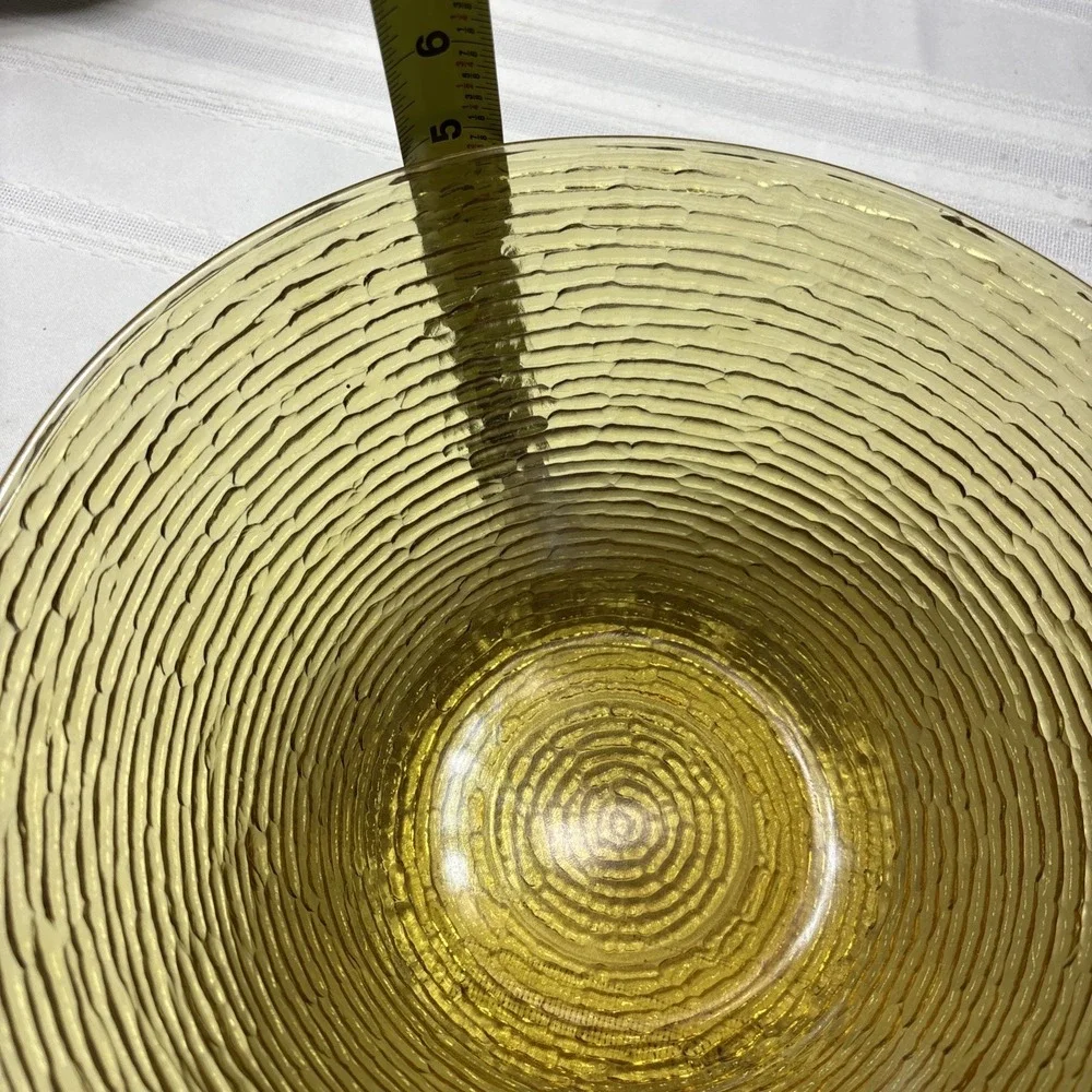 Vintage Anchor Hocking Glass Bowl Gold Amber Soreno Serving Bowl